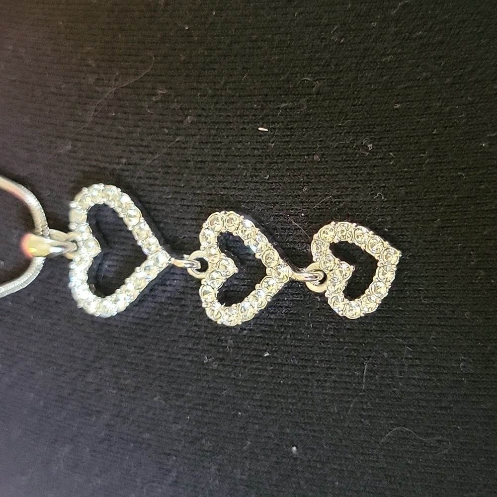 925 necklace 3 heart pendant
